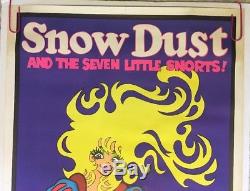 Snow Dust Seven Snorts Original Vintage Blacklight Poster Snow White Satire 70s