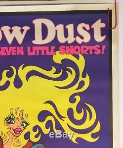Snow Dust Seven Snorts Original Vintage Blacklight Poster Snow White Satire 70s