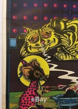Sorcerer the Cat Vintage Blacklight Poster Psychedelic Pin-up Petagno Saladin