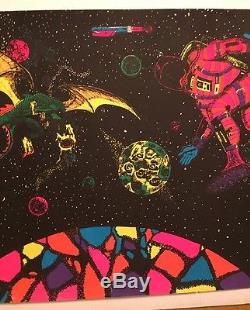 Space Argonauts Vintage Blacklight Poster Pin-up Psychedelic Astronauts Space
