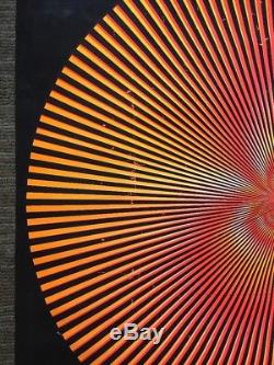 Spiral Illusion Vintage Black Light Psychedelic Pin-up Sphere Circle Huge 1970s