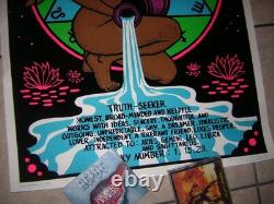 Spirit Of Aquarius Blacklight Poster 1976 Vintage Funky Pretty Afro Girl Velvet