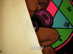 Spirit Of Aquarius Blacklight Poster 1976 Vintage Funky Pretty Afro Girl Velvet