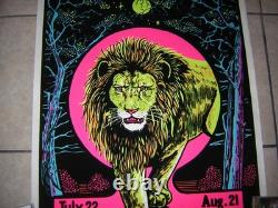 Spirit Of Leo Blacklight Poster 1976 Funky Flocked Horoscope Psychdelic Vintage