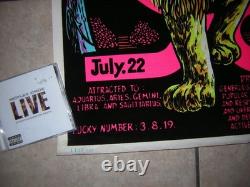 Spirit Of Leo Blacklight Poster 1976 Funky Flocked Horoscope Psychdelic Vintage