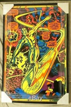 Stan Lee Signed Psa/dna Silver Surfer Third Eye Blacklight Poster 1971 Marvel