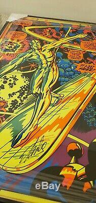 Stan Lee Signed Psa/dna Silver Surfer Third Eye Blacklight Poster 1971 Marvel