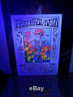 Stanley Mouse Signed Hand Painted Skeleton Roses Black Light Paint One Of A Kind