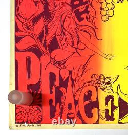 Steve Sachs 1967 Blacklight Flower Power Truth Love Peace Poster Rolled 45 x 23
