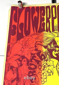 Steve Sachs 1967 Blacklight Flower Power Truth Love Peace Poster Rolled 45 x 23
