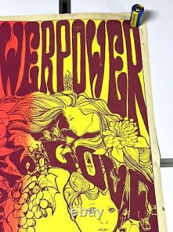 Steve Sachs 1967 Blacklight Flower Power Truth Love Peace Poster Rolled 45 x 23