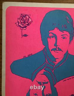 Steve Sachs Paul McCartney Original Vintage Blacklight Poster The Beatles 1967