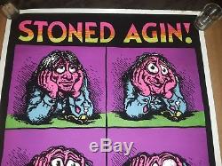 Stoned Agin R. Crumb 1971 Vintage Blacklight Poster VR