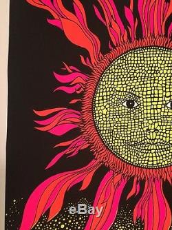 Sun God Original Vintage Blacklight Poster Psychedelic Pin-up Tom Gatz UV 1971