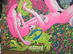 Super Eden Adam Eve Black Light Poster 1971 Large love paradise Inv#G2738