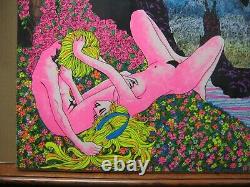 Super Eden Adam Eve Black Light Poster 1971 Large love paradise Inv#G7224
