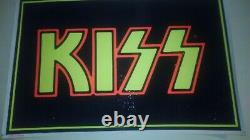 Super Rare Kiss Original Logo Blacklight Poster! Mego metallica rush tour