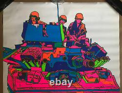 Support Your Boys In Vietnam Original Vintage Blacklight Poster 1971 Dayglow