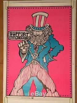 Support Your Subconscious Blacklight Poster Dunham & Deatherage Hippy Uncle Sam