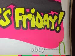 THANK GOD IT'S FRIDAY VINTAGE 1973 BLACKLIGHT POSTER By AA SALES -NICE