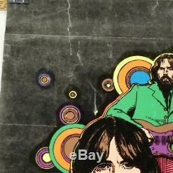 THE BEATLES Psychedelic Poster 1975 Dynamic Collector Series Flocked Blacklight