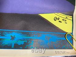 THE BLACK AVENGER VINTAGE 1973 SUPER HERO BLACKLIGHT POSTER By JOKER -NICE
