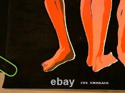 THE EMBRACE 1969 VINTAGE BLACKLIGHT LOVE POSTER Funky Features N/M