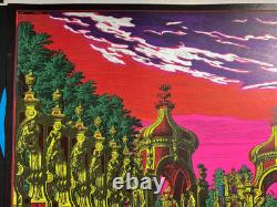 THE GARDEN VINTAGE 1970 BLACKLIGHT POSTER SUNSET MARKETING By Dick Dagres -NICE