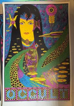 THE OCCULT VINTAGE 1970 BLACKLIGHT CELESTIAL ARTS POSTER By VINCENT NAPOLI