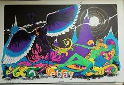 THE PHOENIX 1970's VINTAGE HEADSHOP BLACKLIGHT POSTER By M RAMOS -NICE