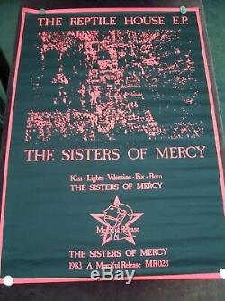 THE SISTERS OF MERCY THE REPTILE HOUSE E. P. PROMO POSTER BLACK LIGHT UK 1980's