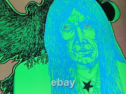 THE WITCH VINTAGE 1970's BLACKLIGHT HEADSHOP POSTER By YELLOW UNICORN -NICE