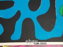 THINK GRASS VINTAGE 1970's SILKSCREEN BLACKLIGHT POSTER By CRAIG CHRYSLE -NICE