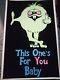 This One's For You Baby Vintage 1972 Blacklight Velvet Poster Middle Finger