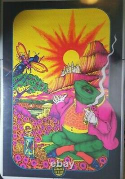 TIME OUT IN TIME 1971 VINTAGE PSYCHEDELIC BLACKLIGHT NOS POSTER By Petagno