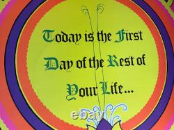 TODAY IS THE FIRST DAY VINTAGE 1970 BLACKLIGHT HEADSHOP POSTER By STAR CITY