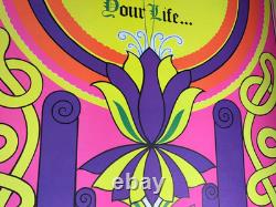 TODAY IS THE FIRST DAY VINTAGE 1970 BLACKLIGHT HEADSHOP POSTER By STAR CITY
