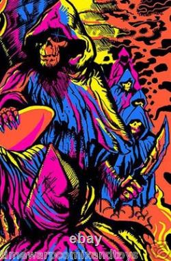 TOMBS OF THE BLIND DEAD MARVEL THIRD EYE Black Light Horror Movie Poster MONDO
