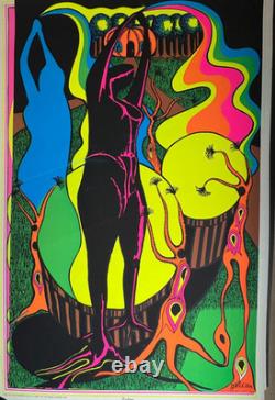 TRANSMUTATION VINTAGE 1970 BLACKLIGHT PRO ARTS HEADSHOP POSTER By TOM GATZ NICE