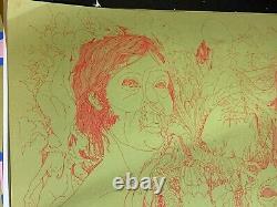 TRIPPY PSYCHEDELIC GEM VINTAGE HIPPIE 1968 BLACKLIGHT POSTER By RICK HYDE -NICE