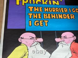 TRUCKIN', JUST PASSING THRU VINTAGE 1972 BLACKLIGHT POSTER By Alex Patony -NICE