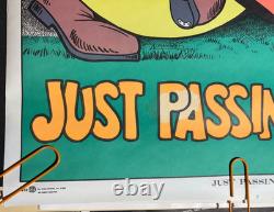 TRUCKIN', JUST PASSING THRU VINTAGE 1972 BLACKLIGHT POSTER By Alex Patony -NICE