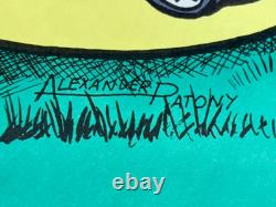 TRUCKIN', JUST PASSING THRU VINTAGE 1972 BLACKLIGHT POSTER By Alex Patony -NICE