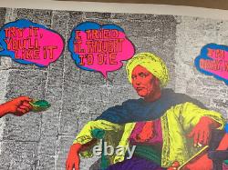TRY IT YOU'LL LIKE IT VINTAGE 1970's BLACKLIGHT HEADSHOP POSTER By BEVACQUA