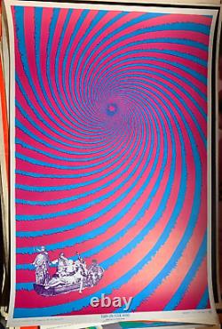 TURN ON YOUR MIND 1967 VINTAGE EAST TOTEM BLACKLIGHT HEADSHOP POSTER By Satty