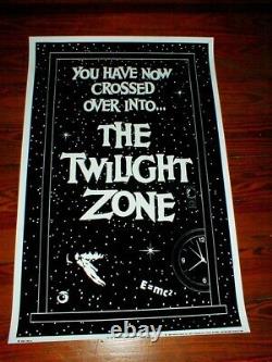 TWILIGHT ZONE flocked black light POSTER glow in the dark