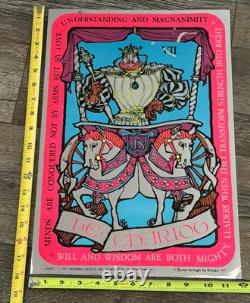 Tarot Card Vintage Poster Blacklight Mylar 1971 The Chariot LE CHARIOT Styga