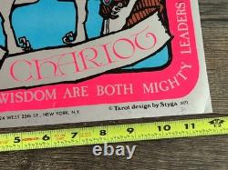Tarot Card Vintage Poster Blacklight Mylar 1971 The Chariot LE CHARIOT Styga