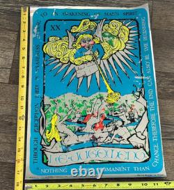 Tarot Card Vintage Poster Blacklight Mylar 1971 The Judgement LE JUGEMENT Occult