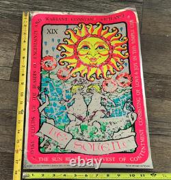 Tarot Card Vintage Poster Blacklight Mylar 1971 The Sun LE SOLEIL Styga Occult